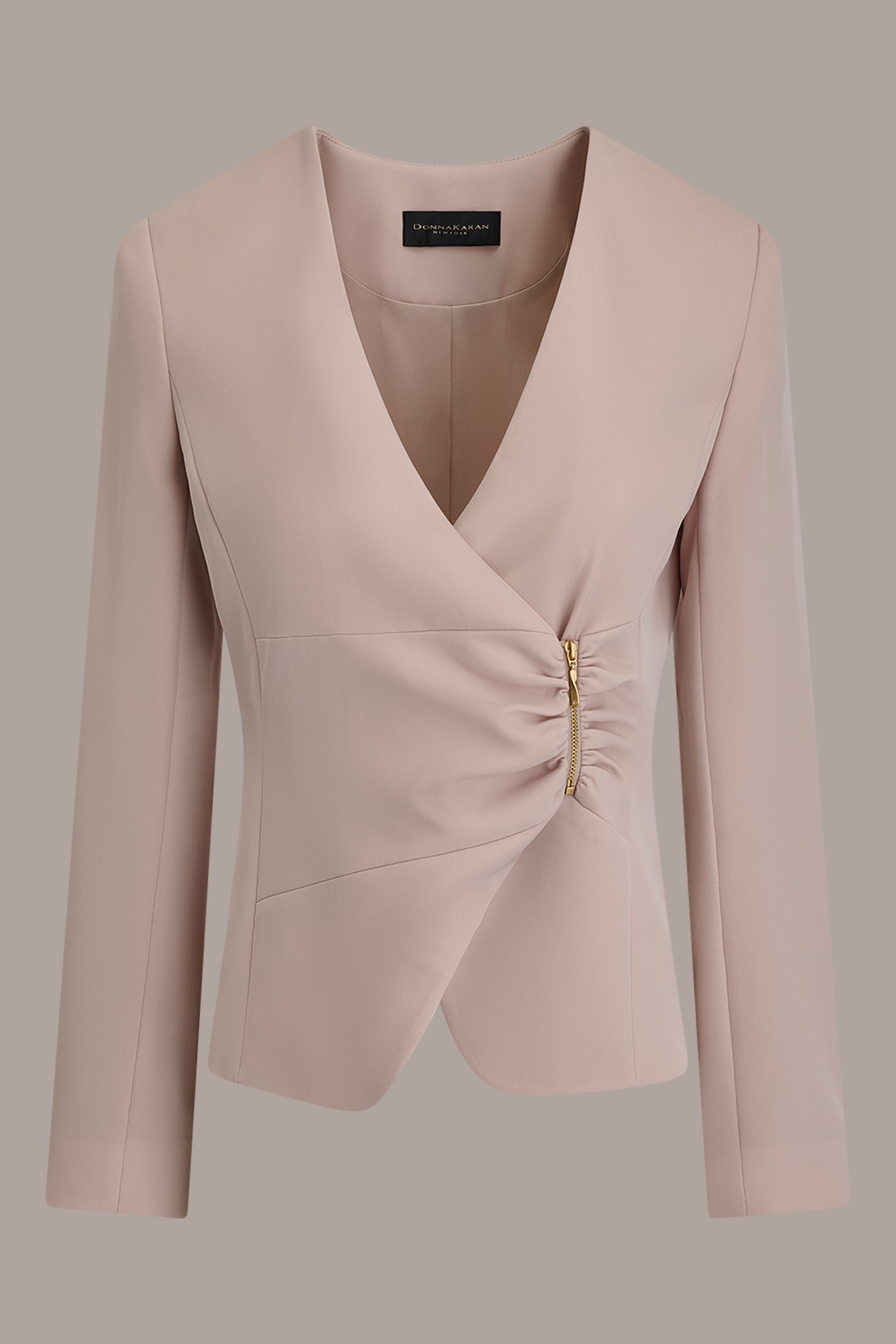 Snow Petal CROPPED WRAP ZIP BLAZER Donna Karan