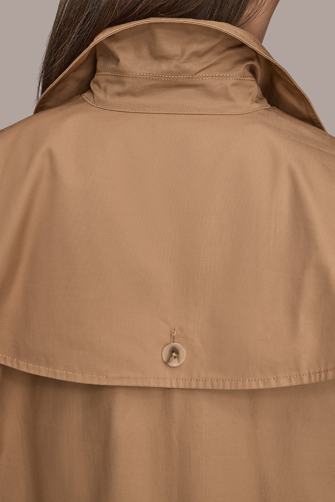 FAWN 3/4-SLEEVE COTTON GABARDINE SWING JACKET Donna Karan