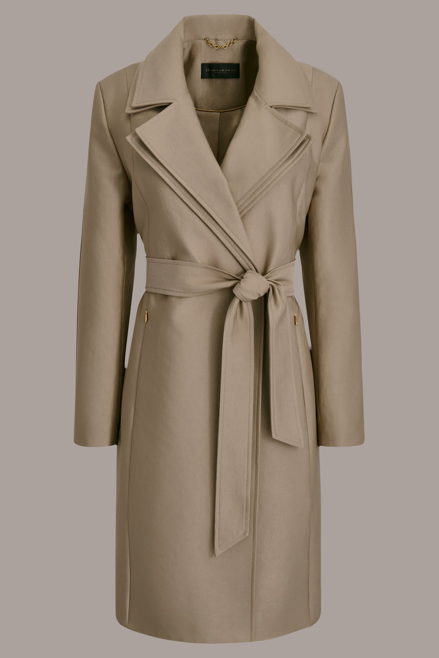 KHAKI DOUBLE COLLAR TRENCH Donna Karan