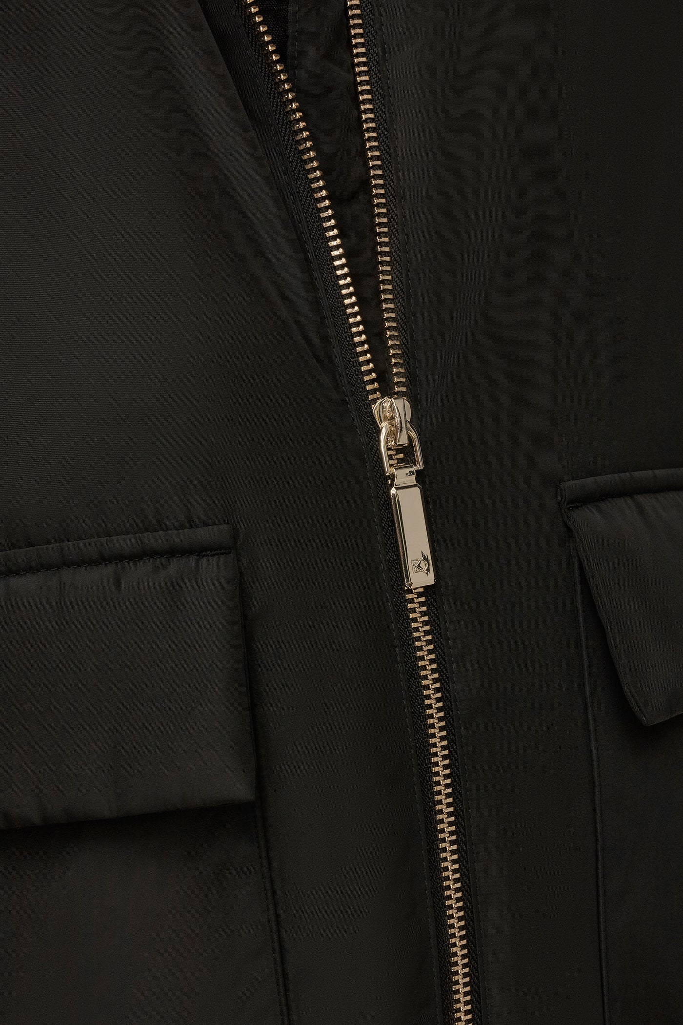 Black HOODED LIGHT QUILT JACKET Donna Karan