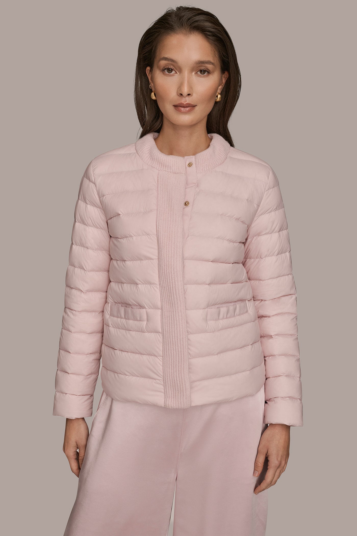 PINK WISTERIA DOWN PUFFER JACKET Donna Karan