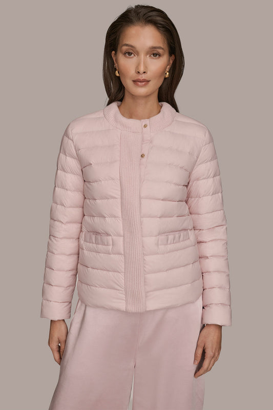 PINK WISTERIA DOWN PUFFER JACKET Donna Karan
