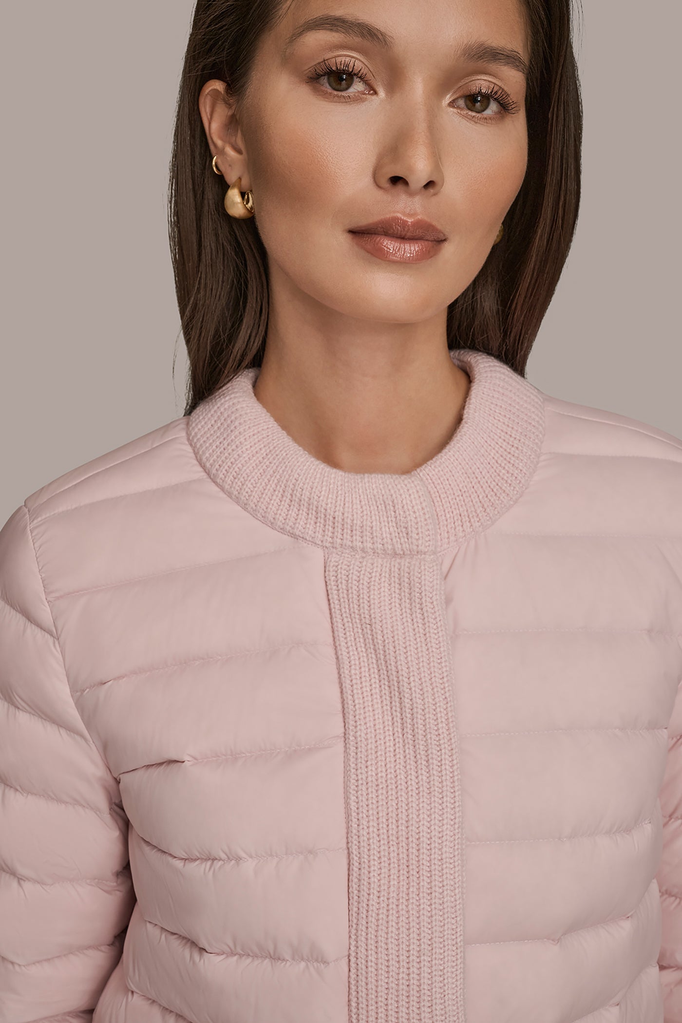 PINK WISTERIA DOWN PUFFER JACKET Donna Karan