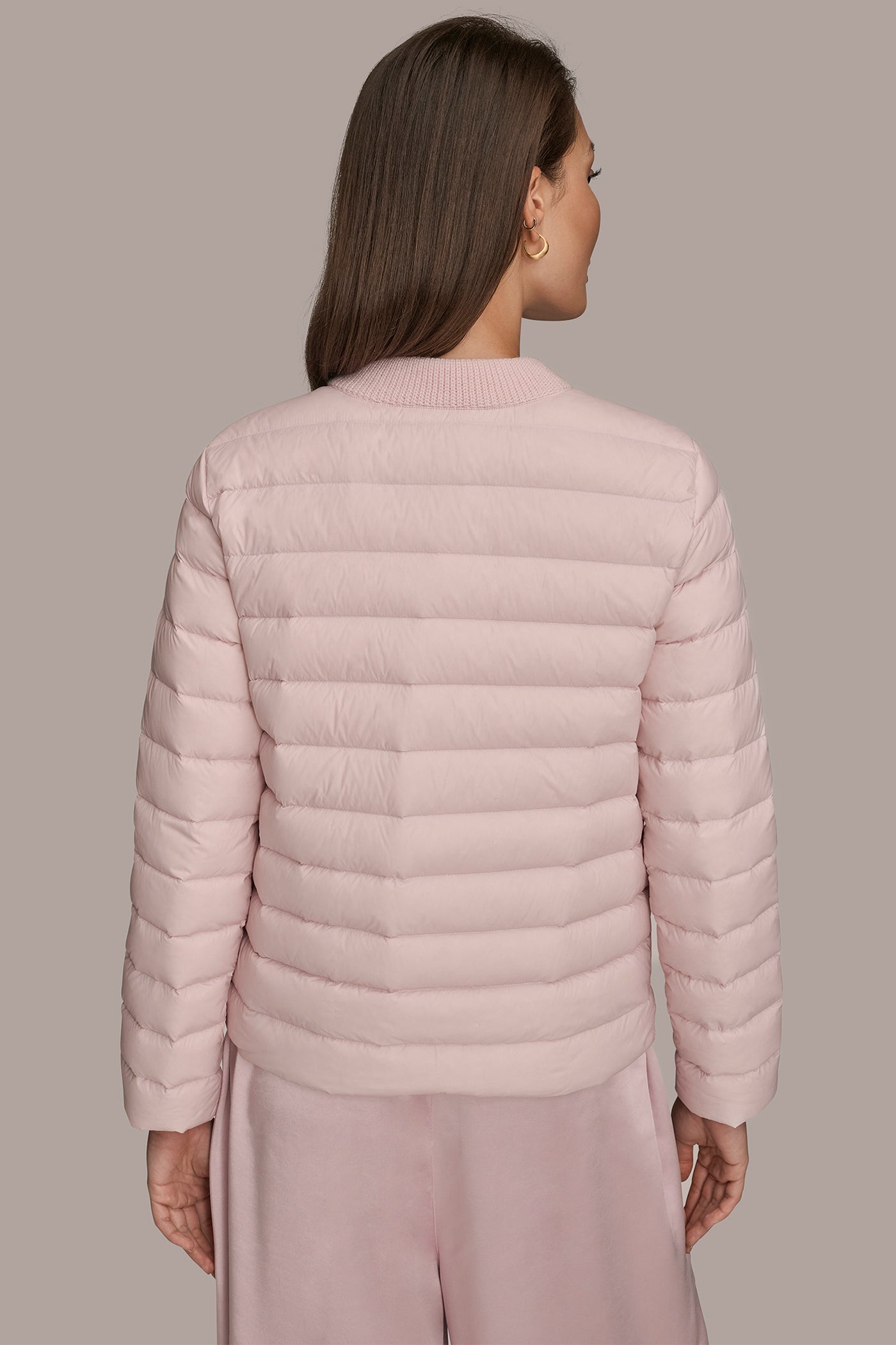 PINK WISTERIA DOWN PUFFER JACKET Donna Karan