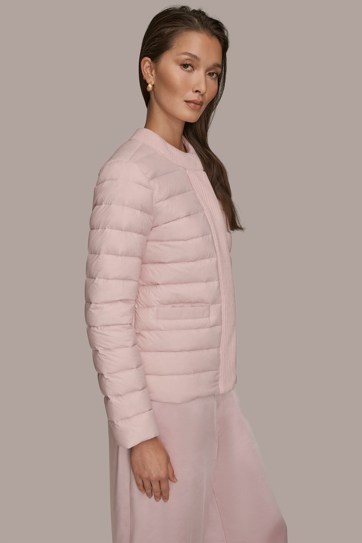 PINK WISTERIA DOWN PUFFER JACKET Donna Karan