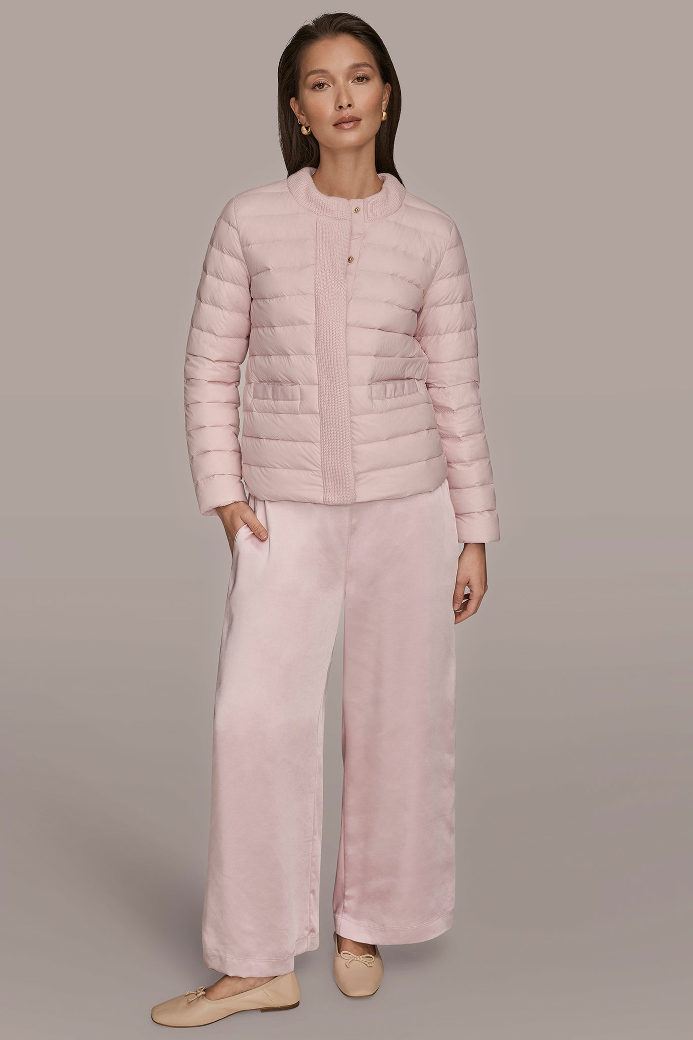 PINK WISTERIA DOWN PUFFER JACKET Donna Karan