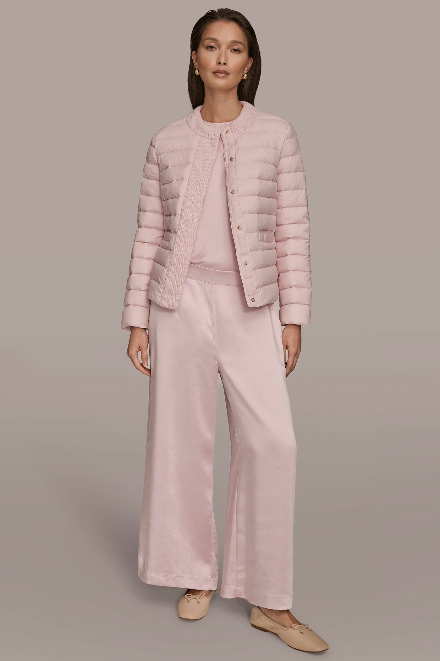 PINK WISTERIA DOWN PUFFER JACKET Donna Karan
