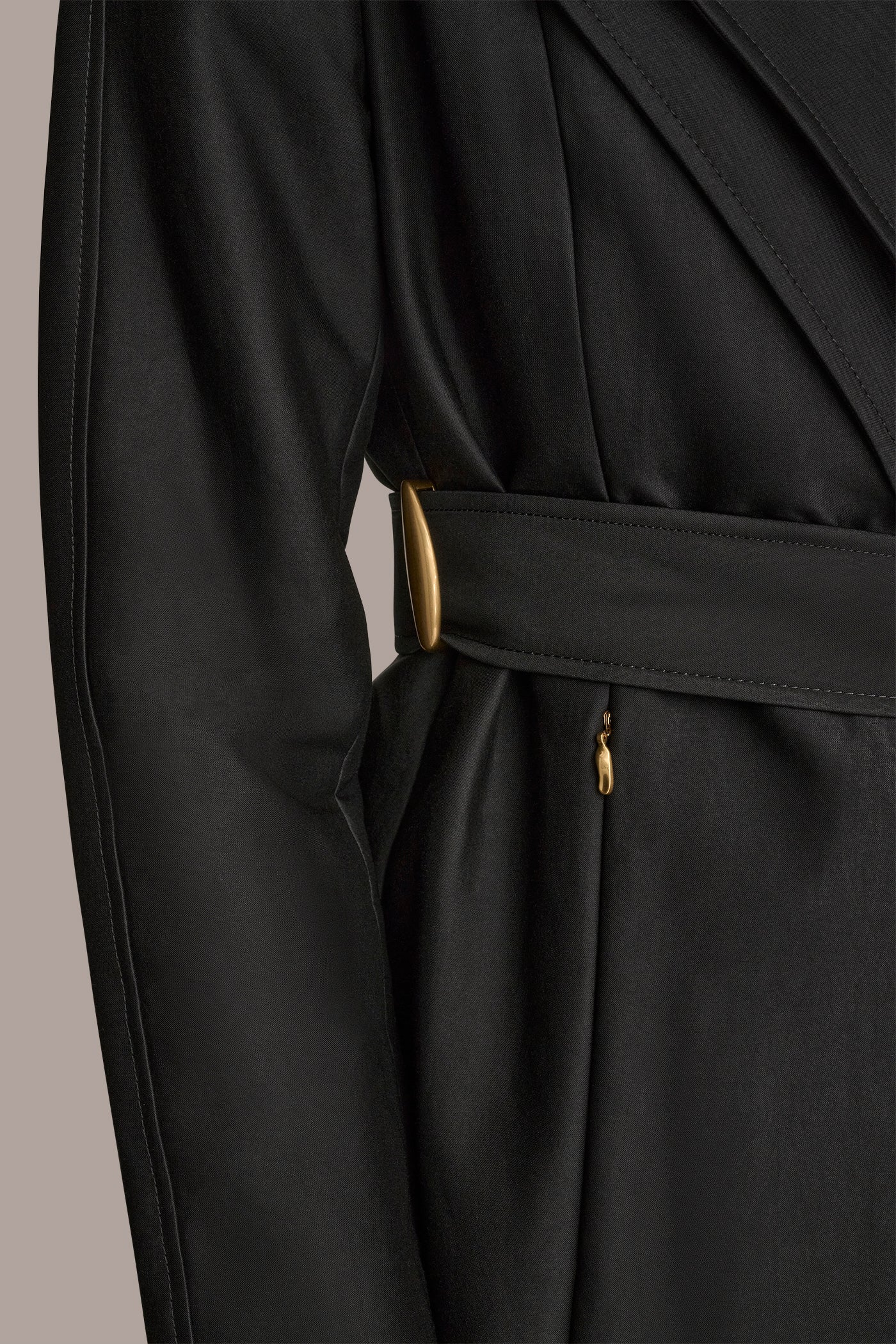 Black DOUBLE COLLAR TRENCH Donna Karan