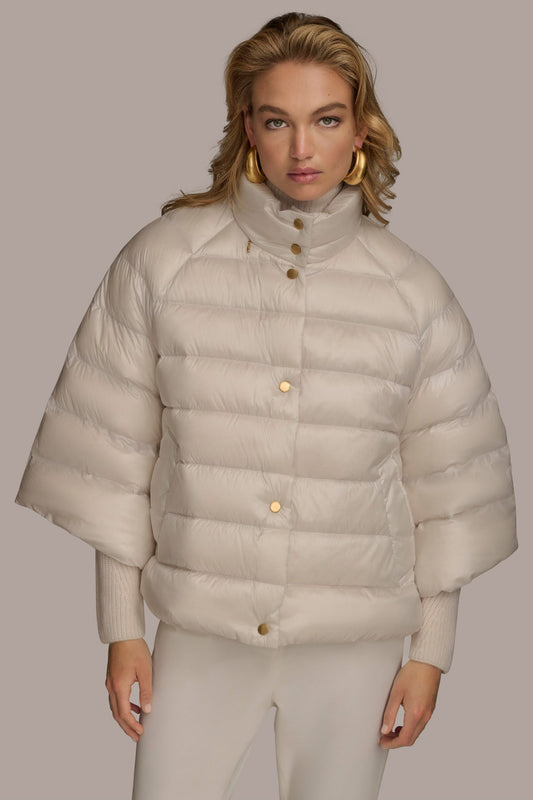 WHITE SAND PUFFER CAPE Donna Karan