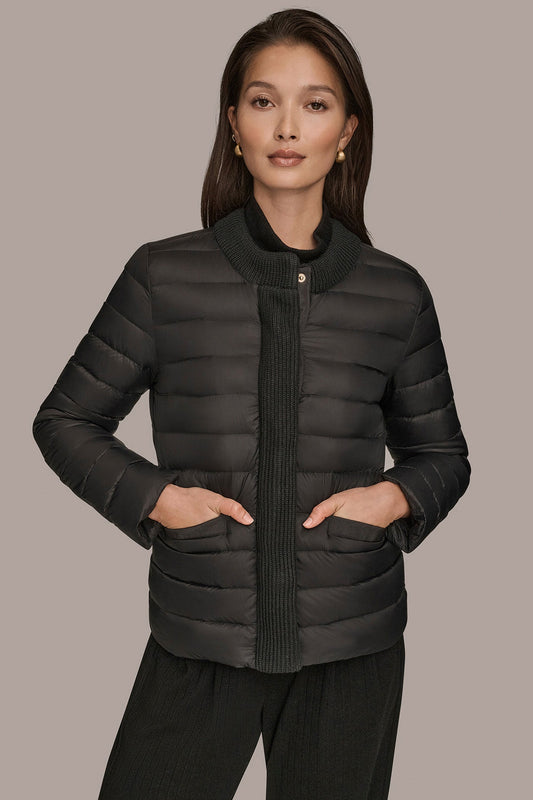 Black DOWN PUFFER JACKET Donna Karan