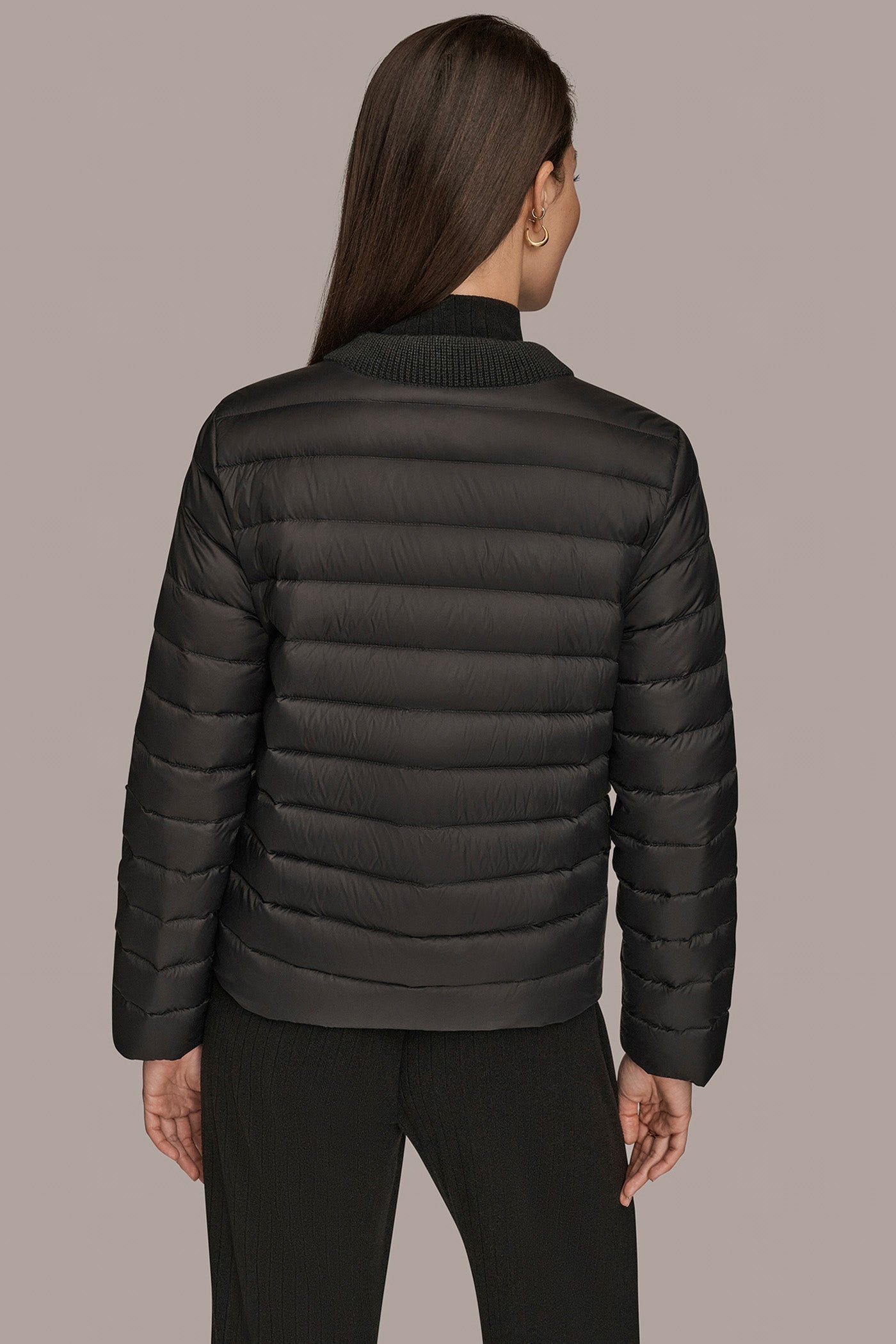 Black DOWN PUFFER JACKET Donna Karan