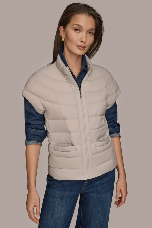 VAPOR CAP SLEEVE PUFFER VEST Donna Karan