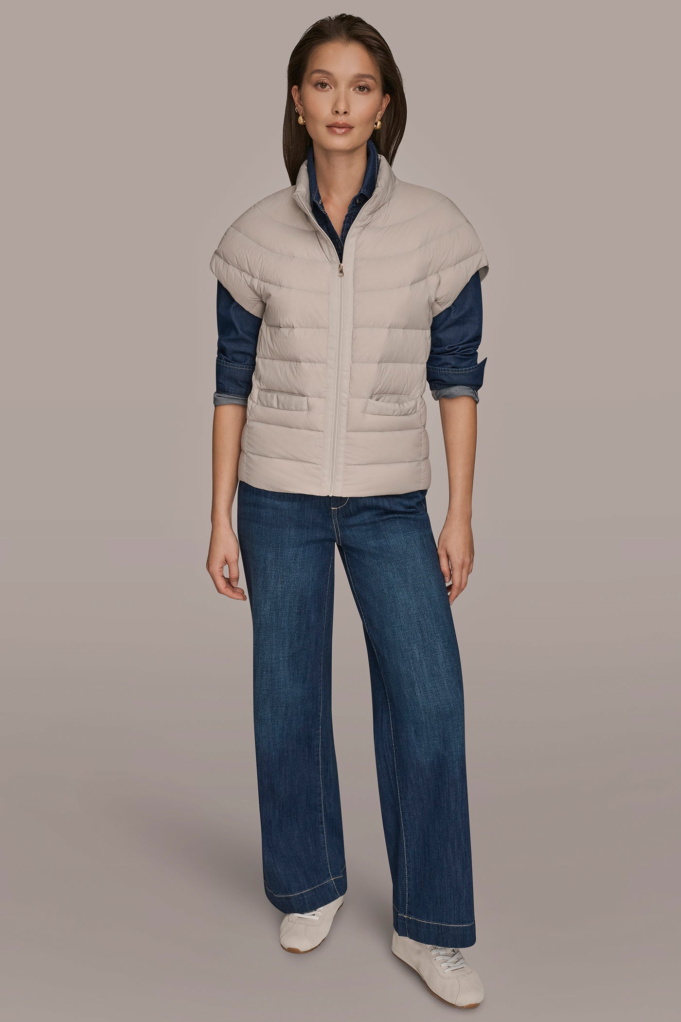 VAPOR CAP SLEEVE PUFFER VEST Donna Karan