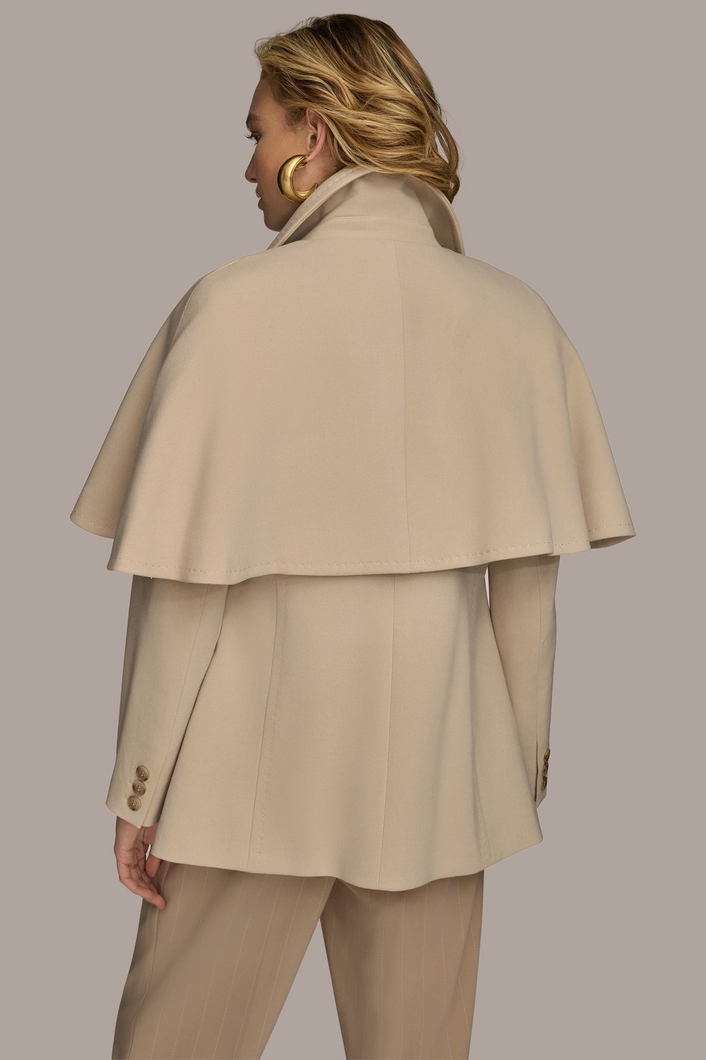 Ivory WATER REPELLENT CREPE CAPELET Donna Karan
