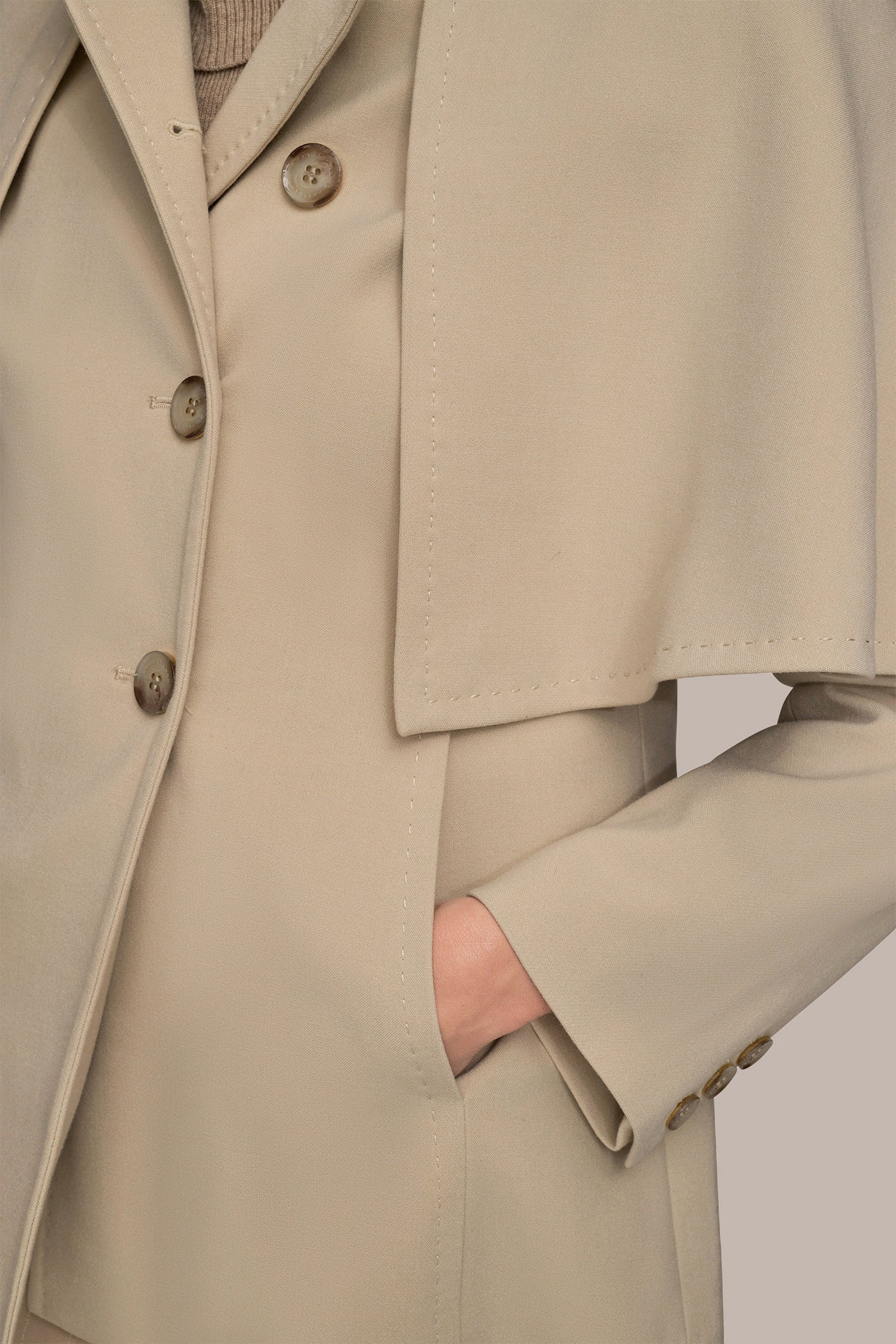 Ivory WATER REPELLENT CREPE CAPELET Donna Karan