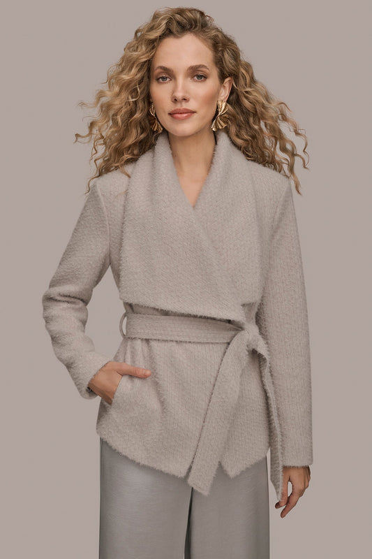 VAPOR TIE-FRONT WRAP JACKET Donna Karan