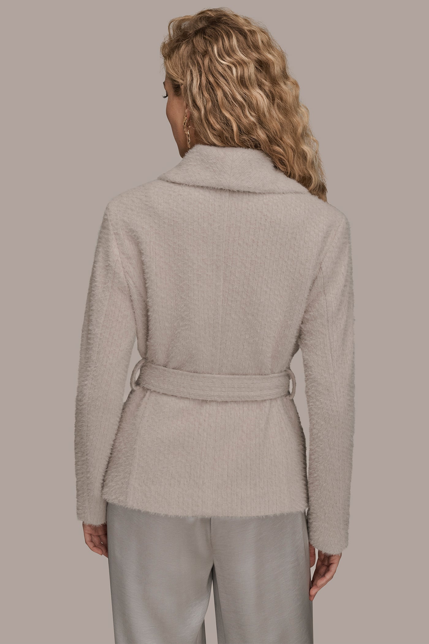 VAPOR TIE-FRONT WRAP JACKET Donna Karan