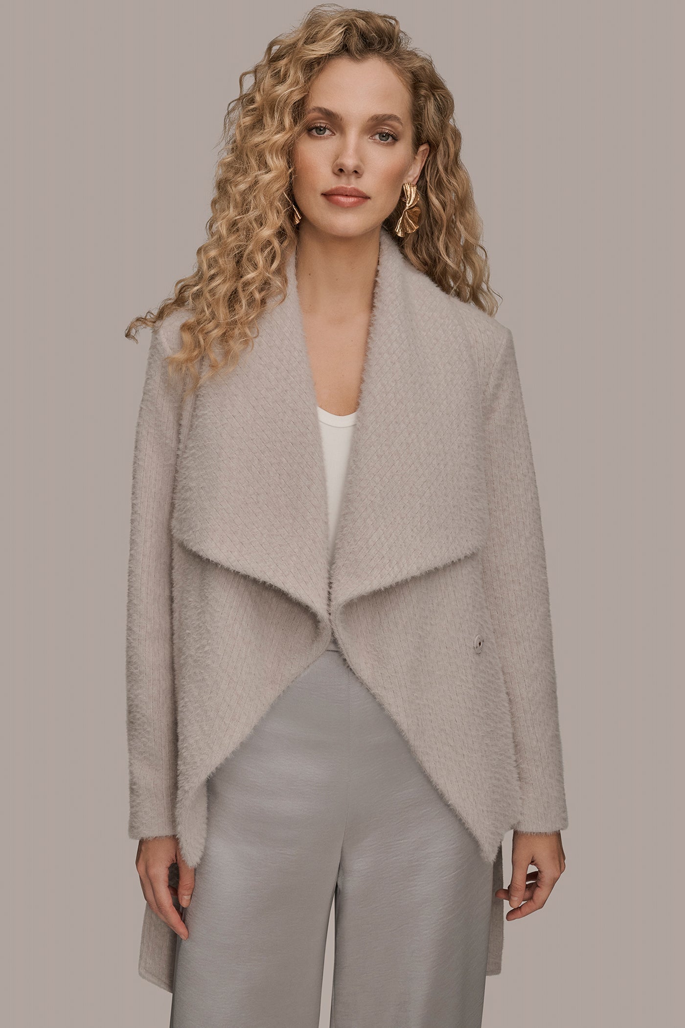 VAPOR TIE-FRONT WRAP JACKET Donna Karan