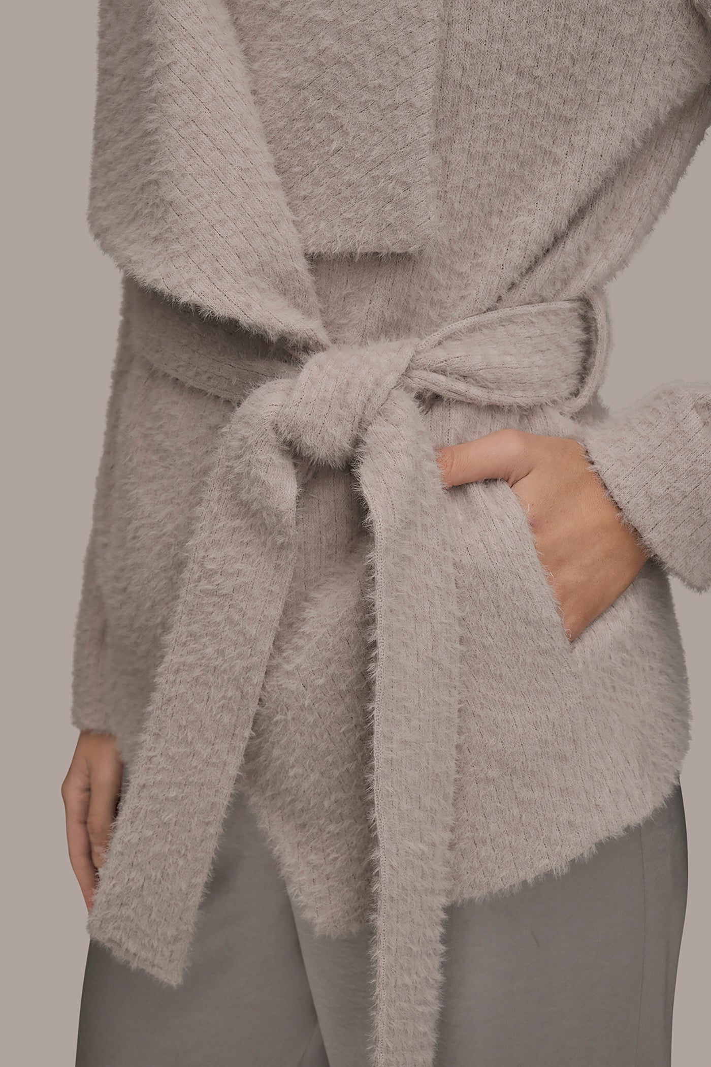 VAPOR TIE-FRONT WRAP JACKET Donna Karan