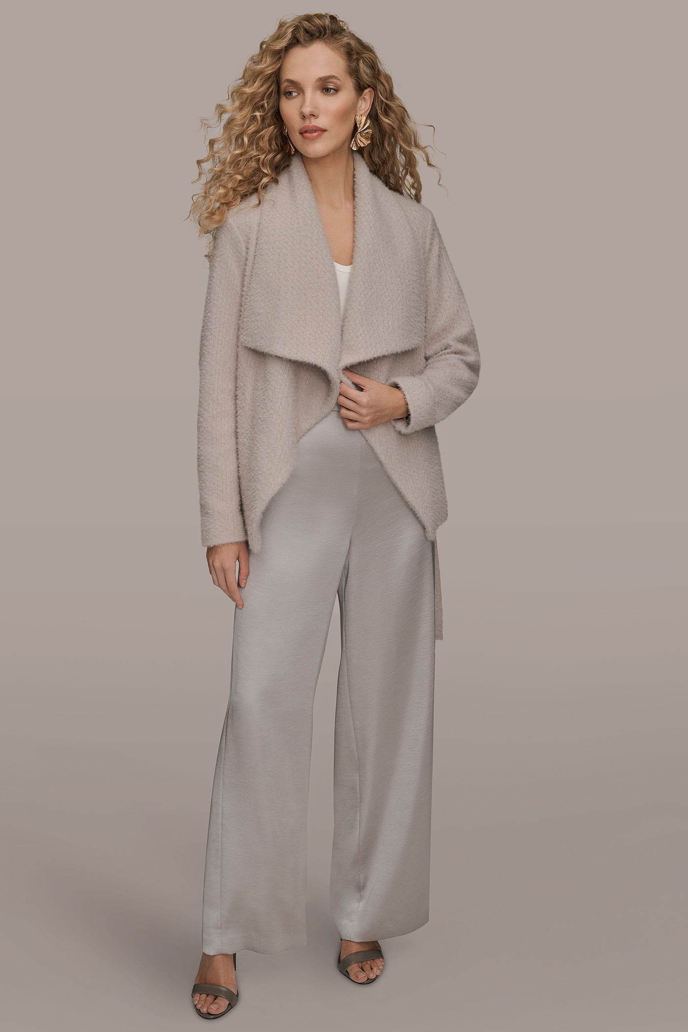 VAPOR TIE-FRONT WRAP JACKET Donna Karan