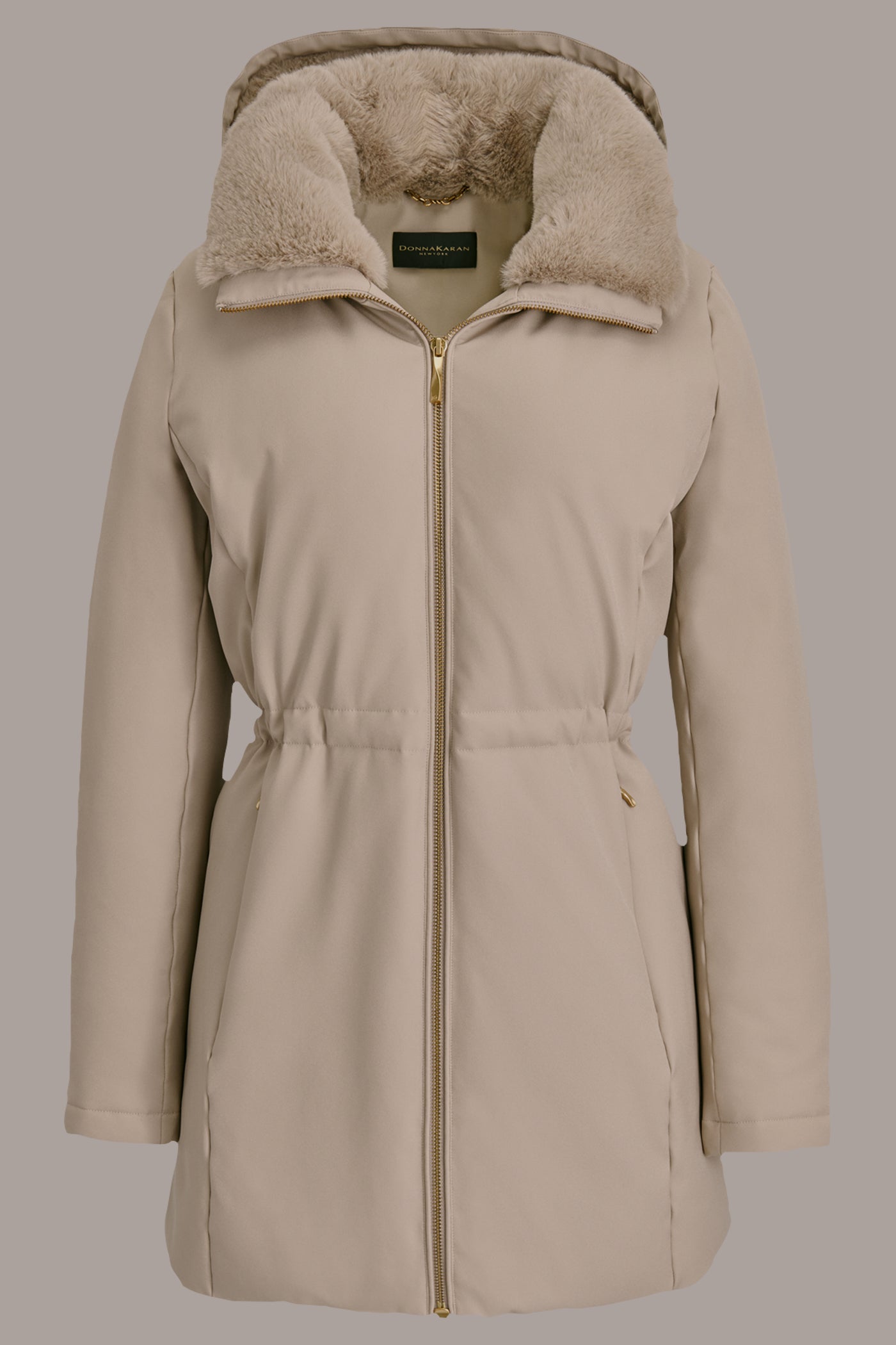 Barley FAUX FUR LINED PUFFER Donna Karan
