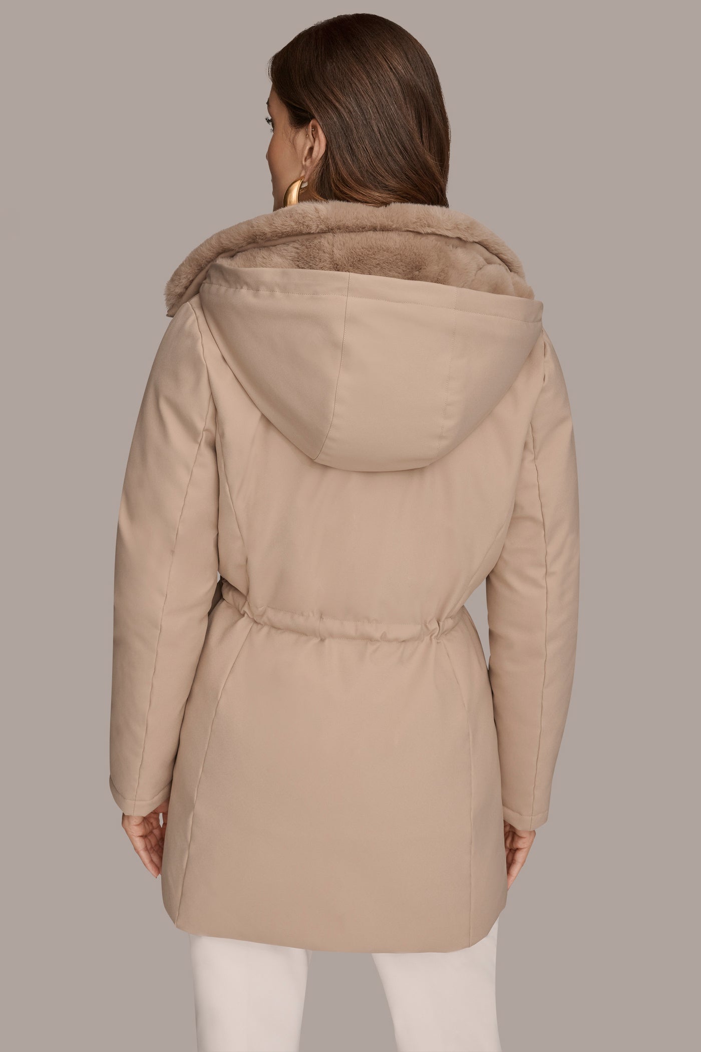 Barley FAUX FUR LINED PUFFER Donna Karan