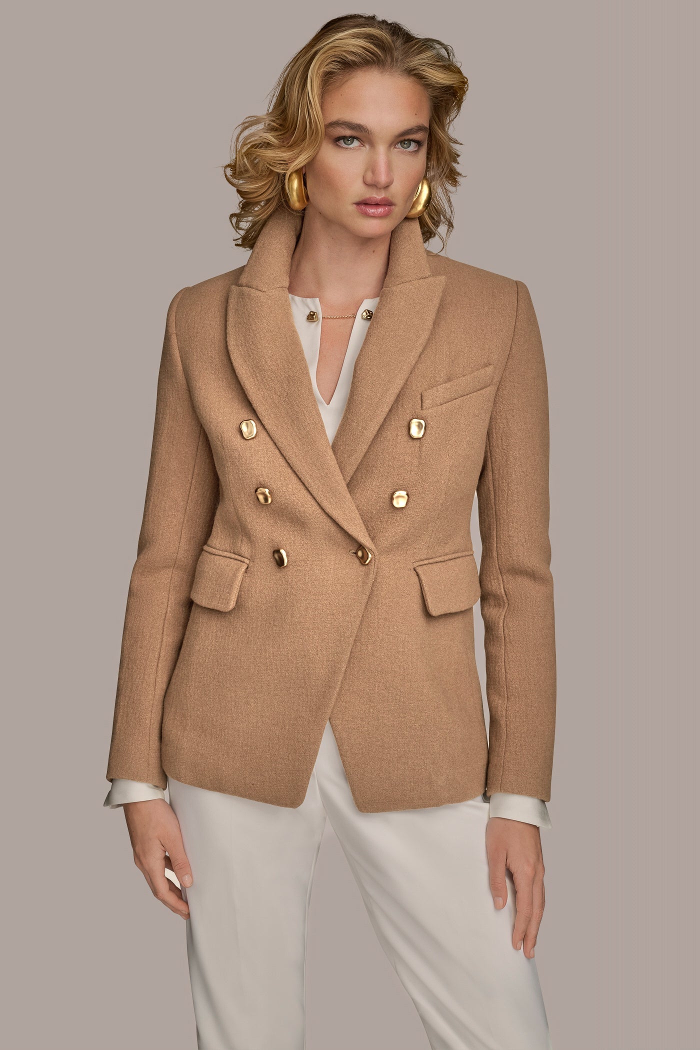 CAMEL WOOL BLAZER JACKET Donna Karan