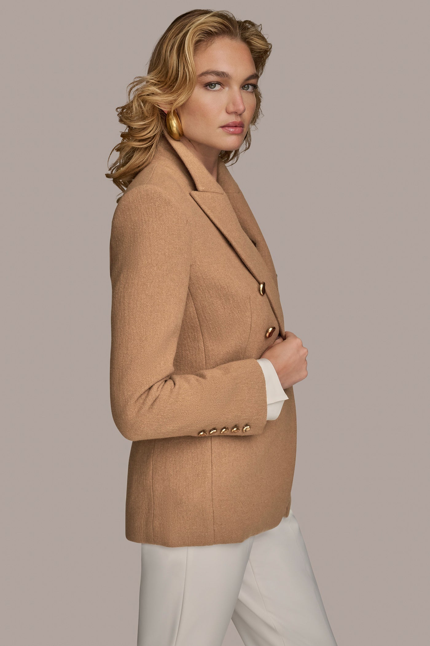 CAMEL WOOL BLAZER JACKET Donna Karan