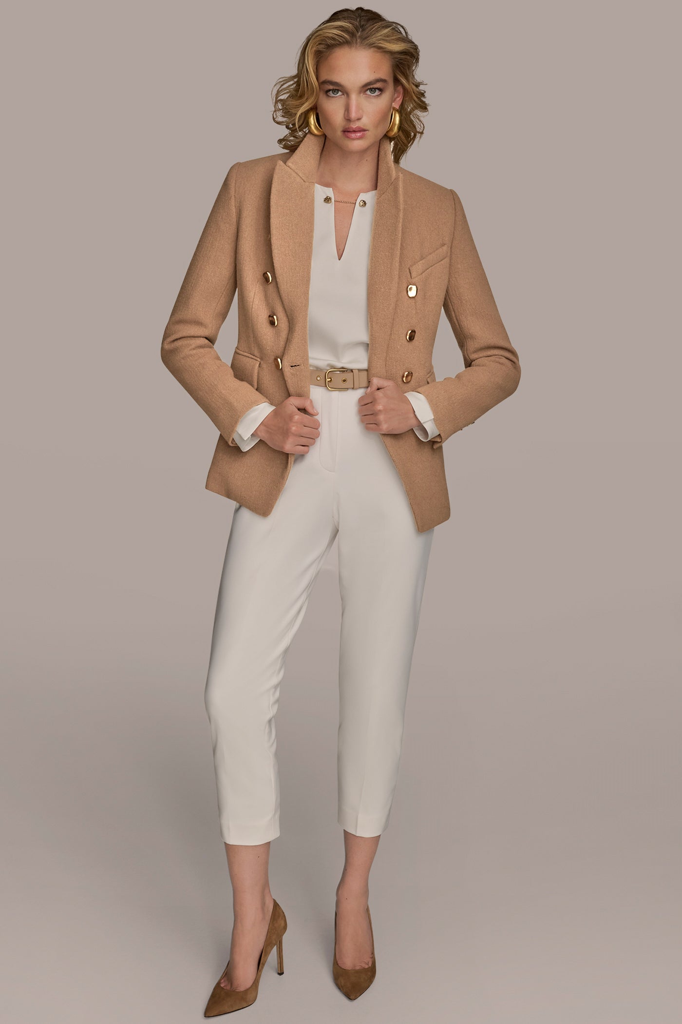 CAMEL WOOL BLAZER JACKET Donna Karan
