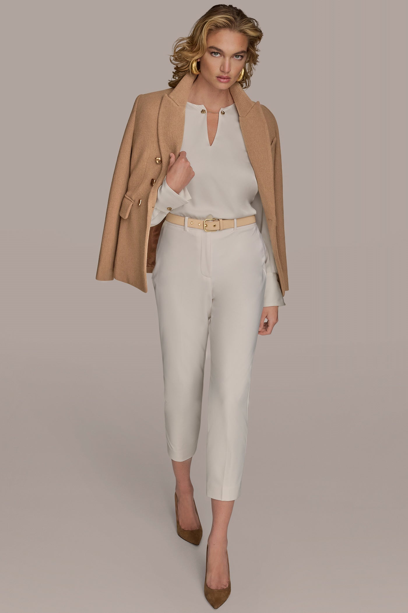 CAMEL WOOL BLAZER JACKET Donna Karan