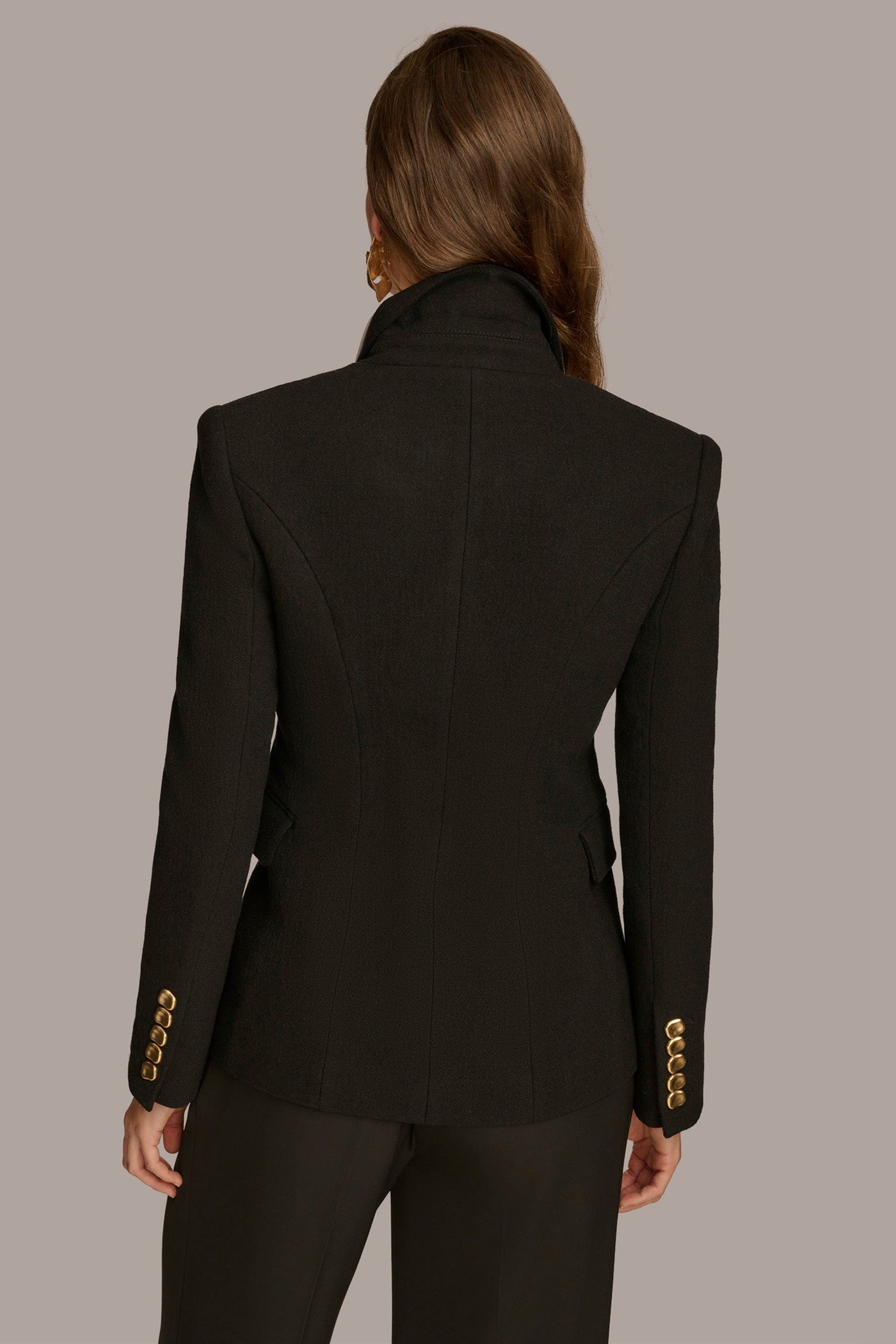Black WOOL BLAZER JACKET Donna Karan