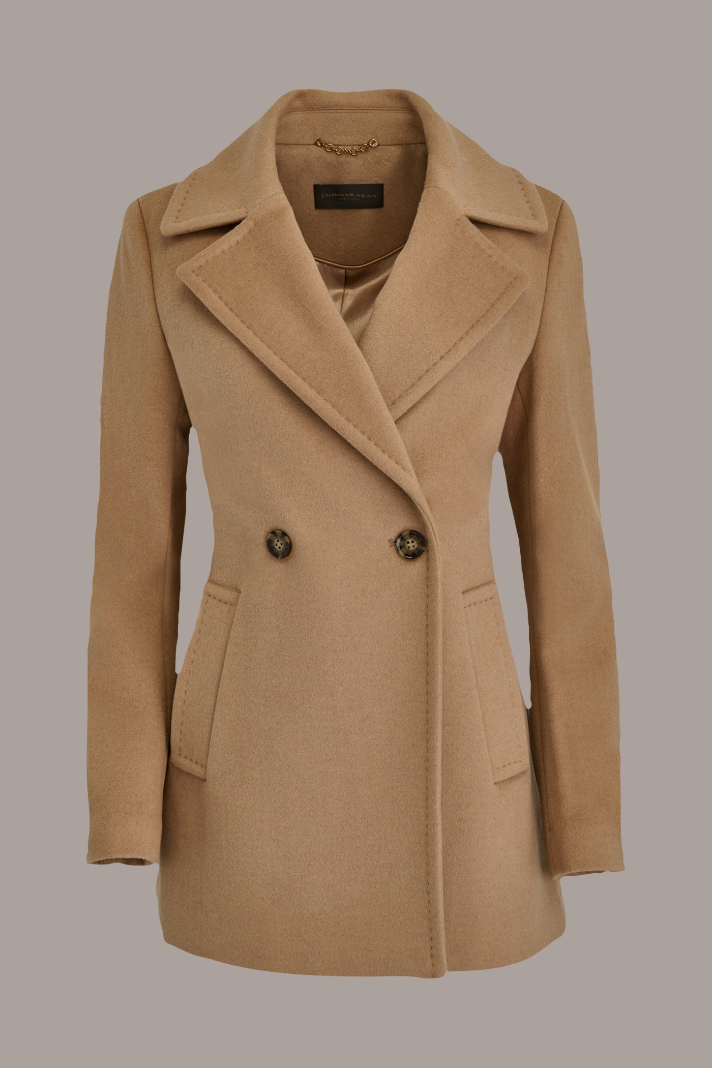 CAMEL WOOL PEACOAT Donna Karan