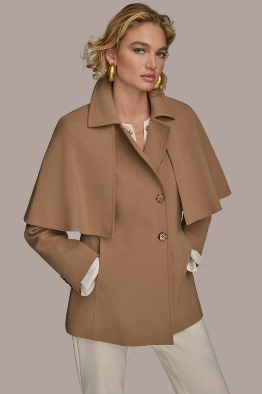 CAMEL WATER REPELLENT CREPE CAPELET Donna Karan