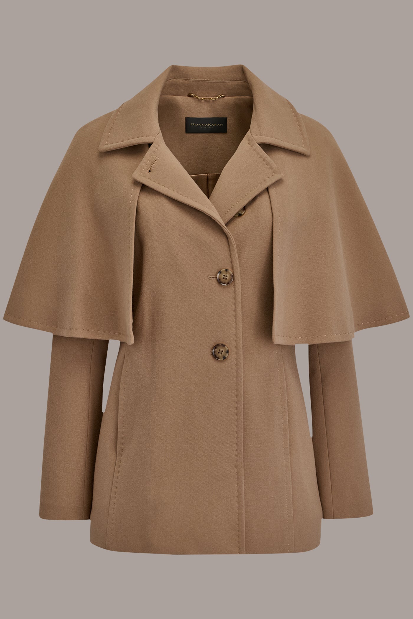 CAMEL WATER REPELLENT CREPE CAPELET Donna Karan