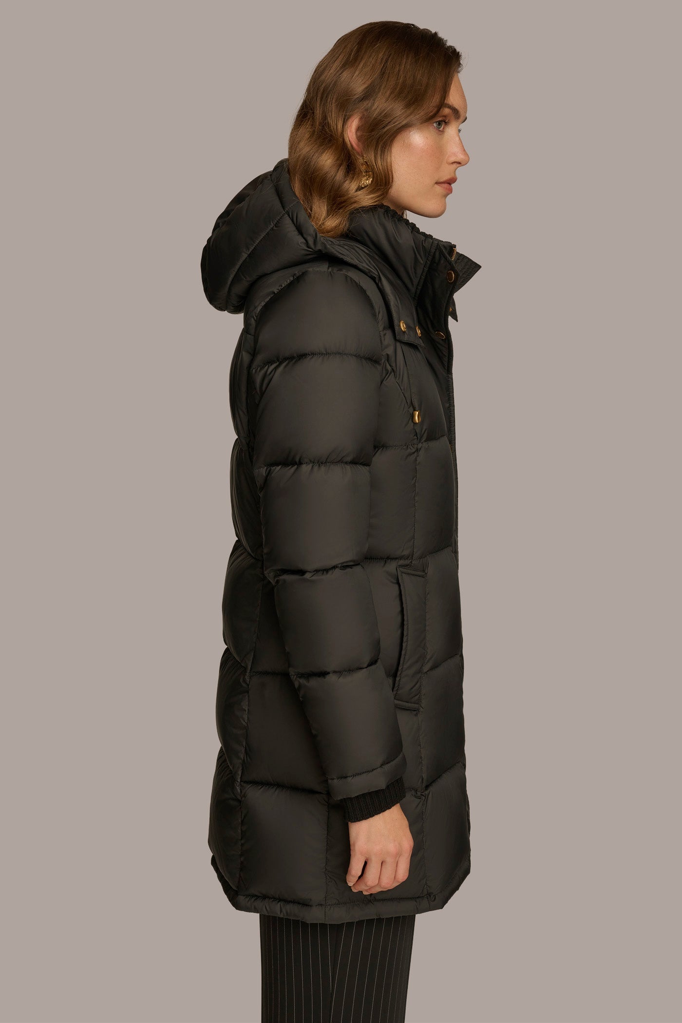 Black PUFFER COAT Donna Karan