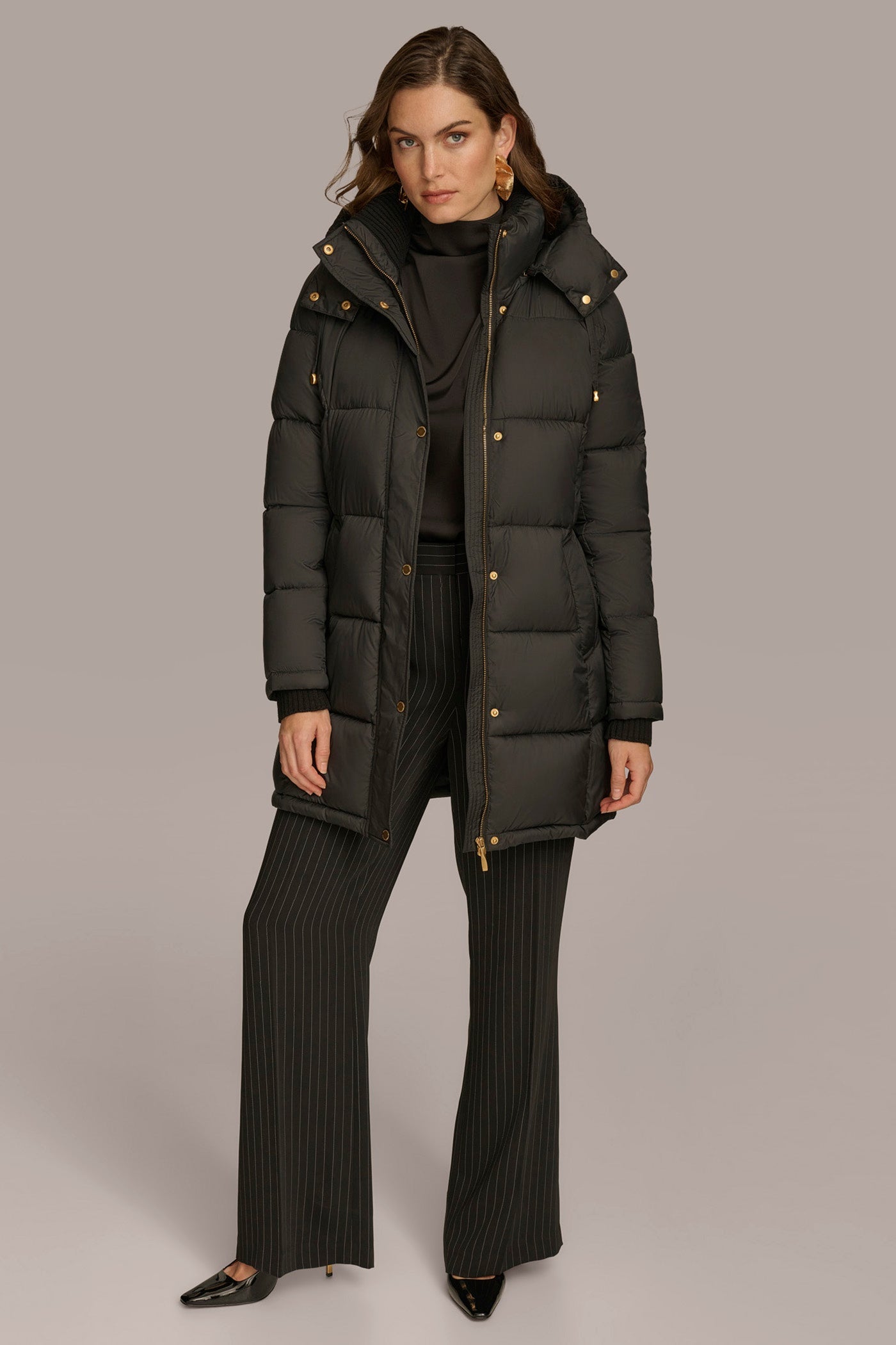 Black PUFFER COAT Donna Karan