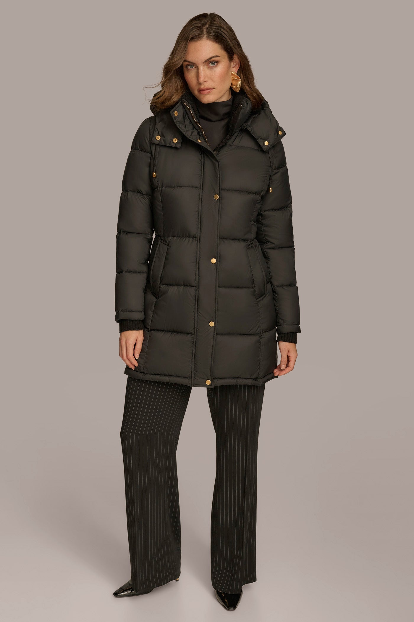 Black PUFFER COAT Donna Karan
