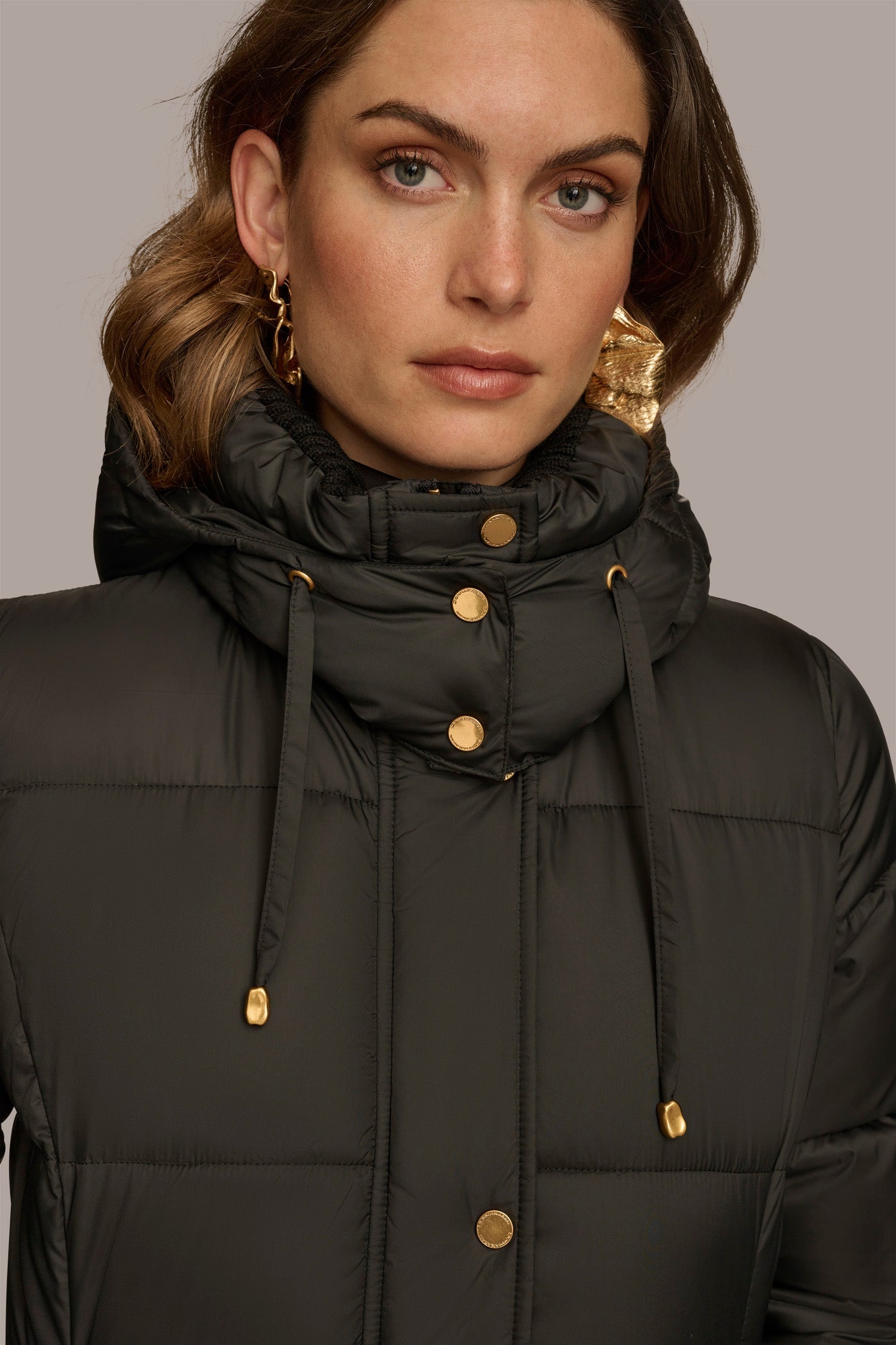 Black PUFFER COAT Donna Karan