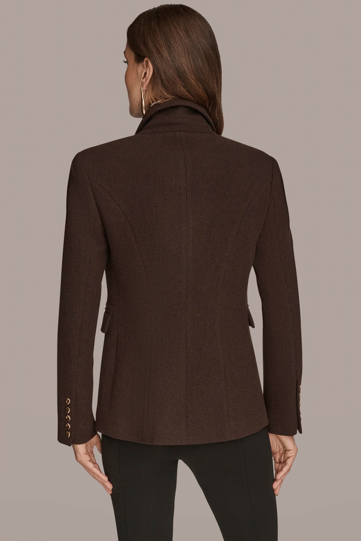 CHOCOLATE WOOL BLAZER JACKET Donna Karan