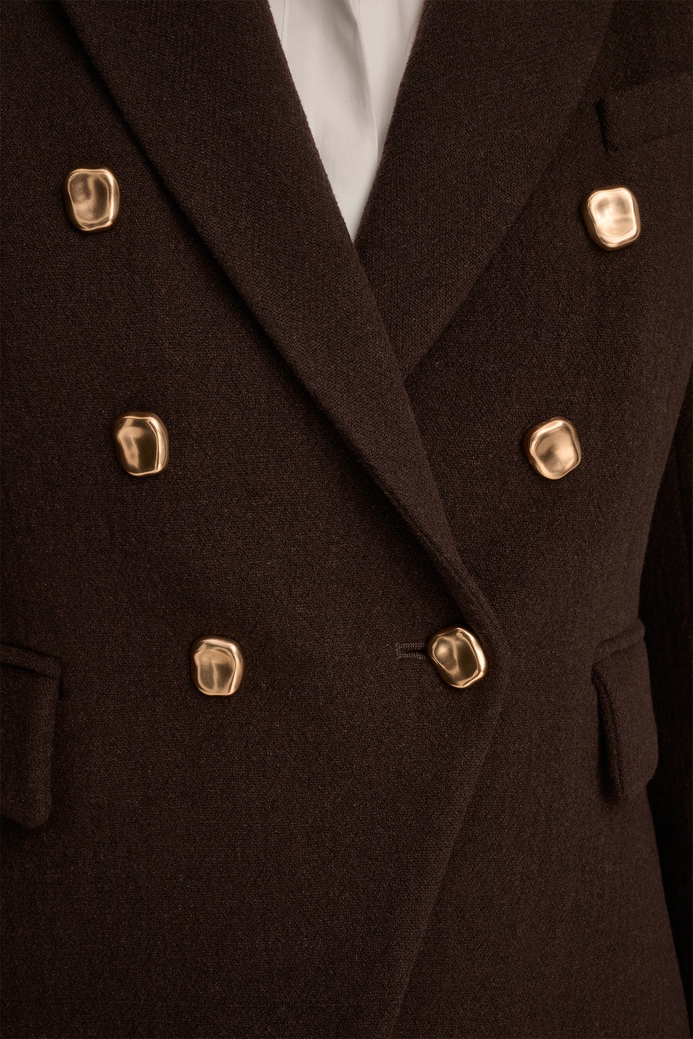 CHOCOLATE WOOL BLAZER JACKET Donna Karan