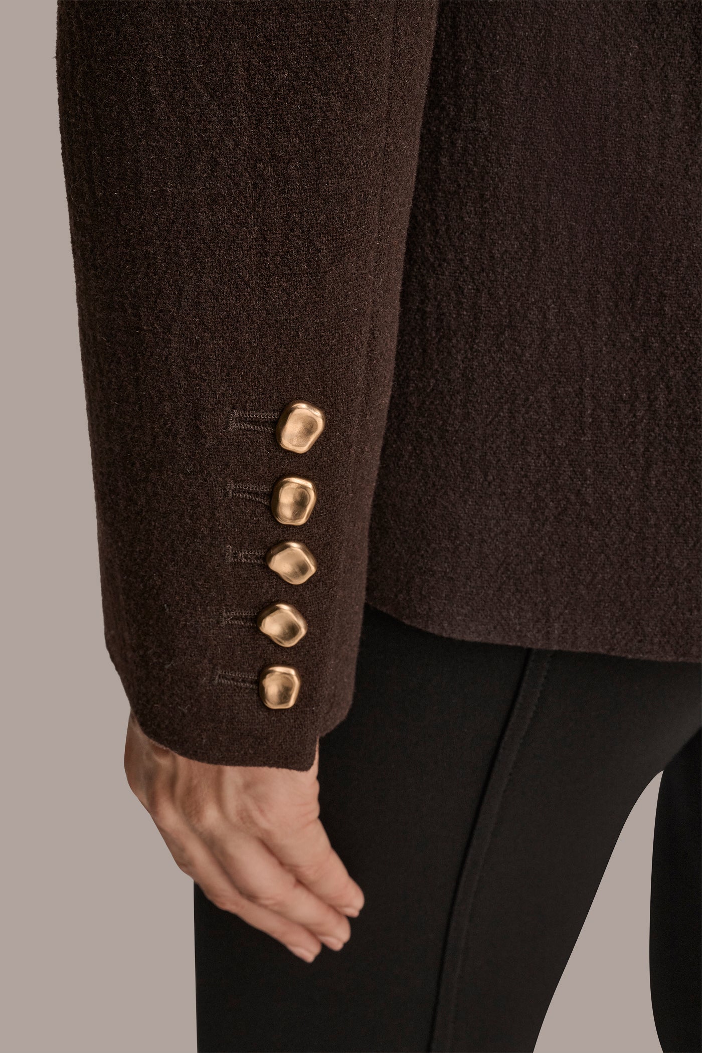 CHOCOLATE WOOL BLAZER JACKET Donna Karan