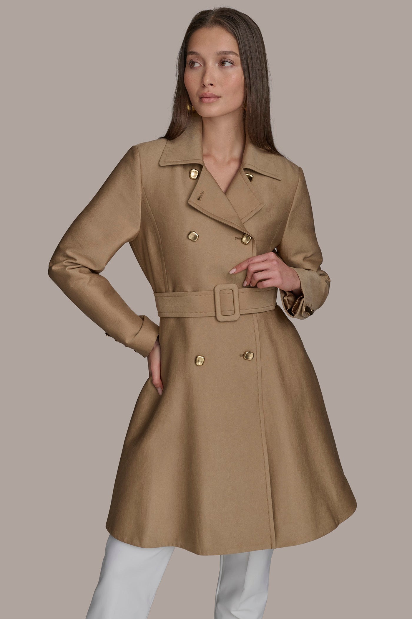 HAZELNUT RAIN TRENCH COAT Donna Karan