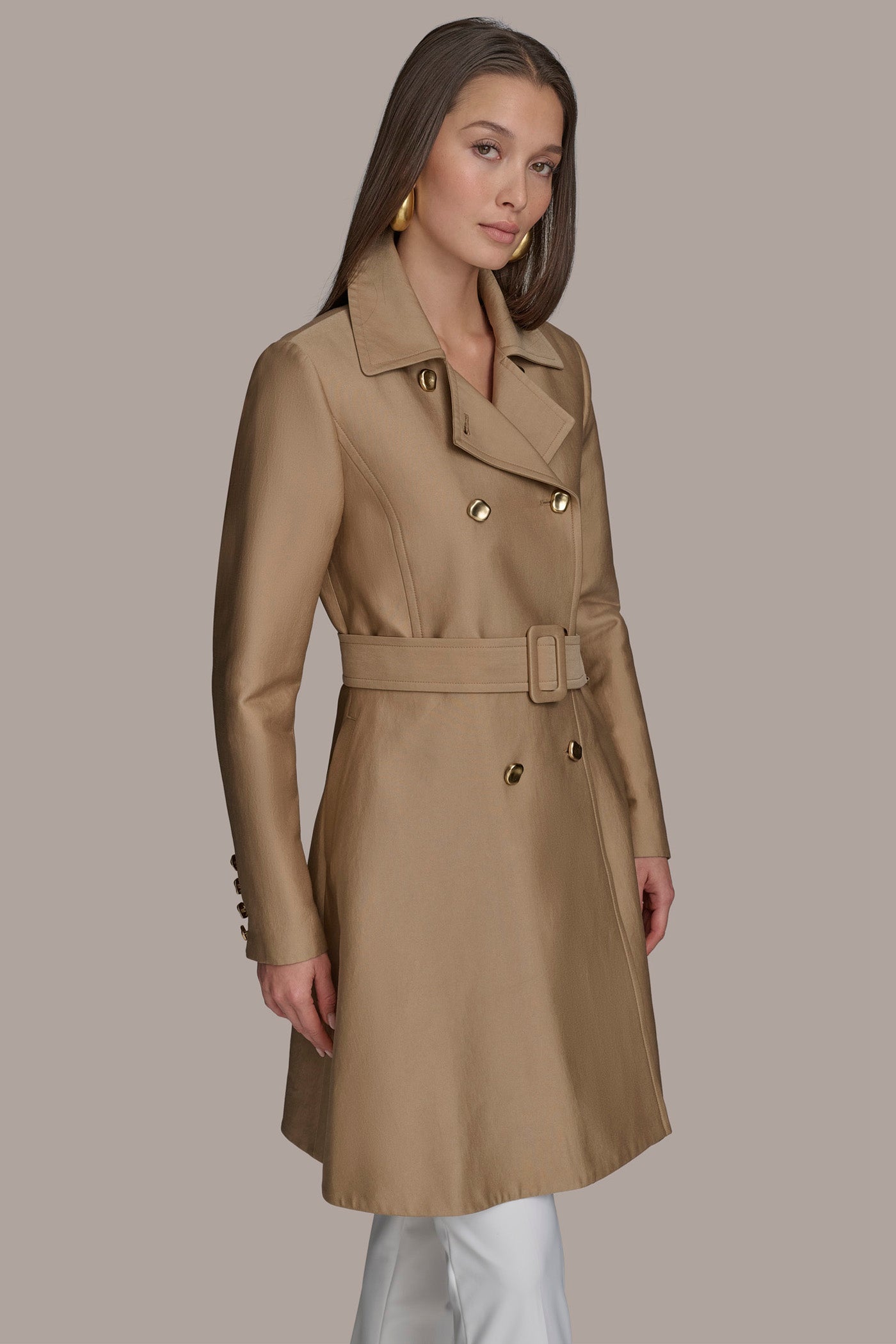 HAZELNUT RAIN TRENCH COAT Donna Karan