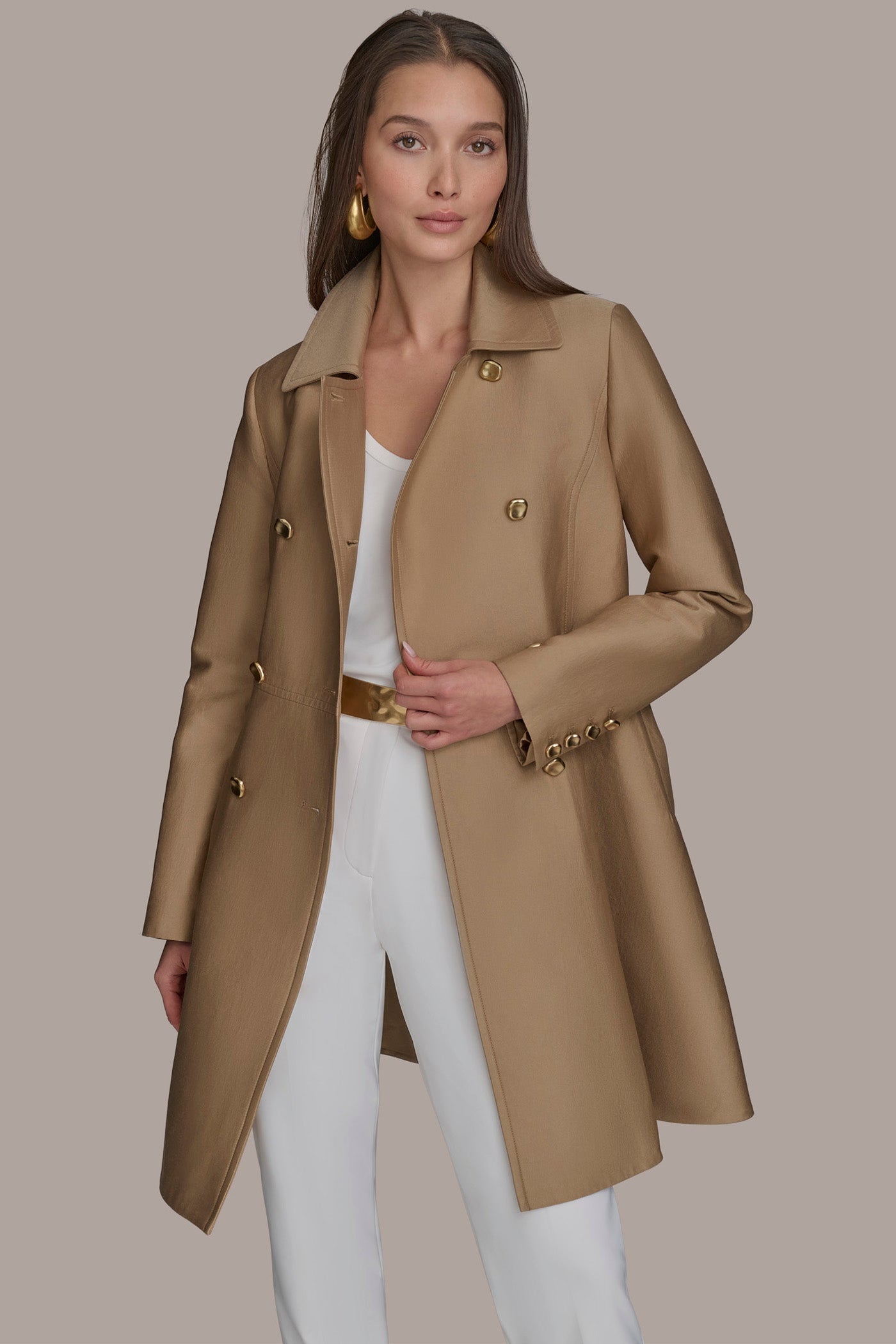 HAZELNUT RAIN TRENCH COAT Donna Karan