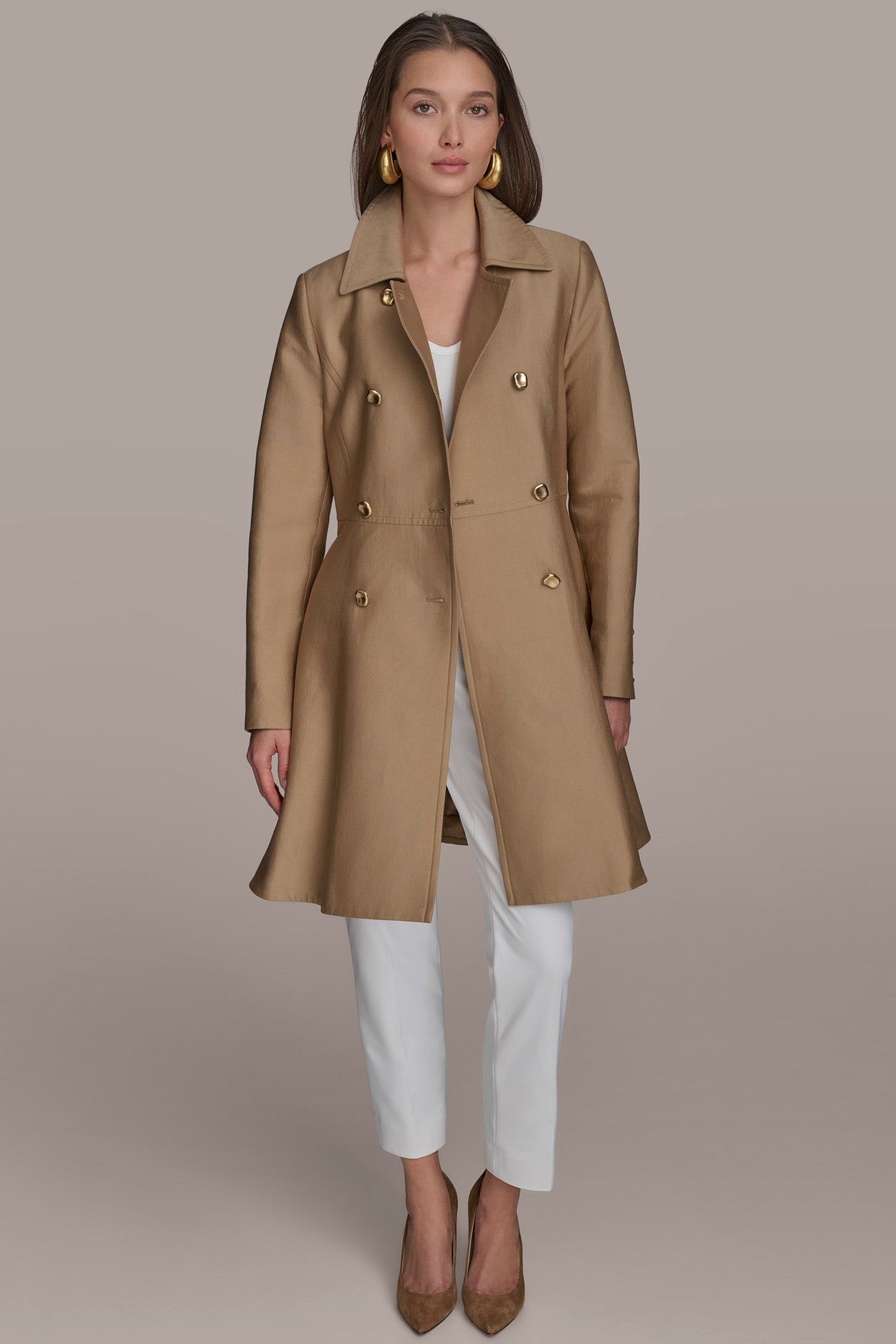 HAZELNUT RAIN TRENCH COAT Donna Karan