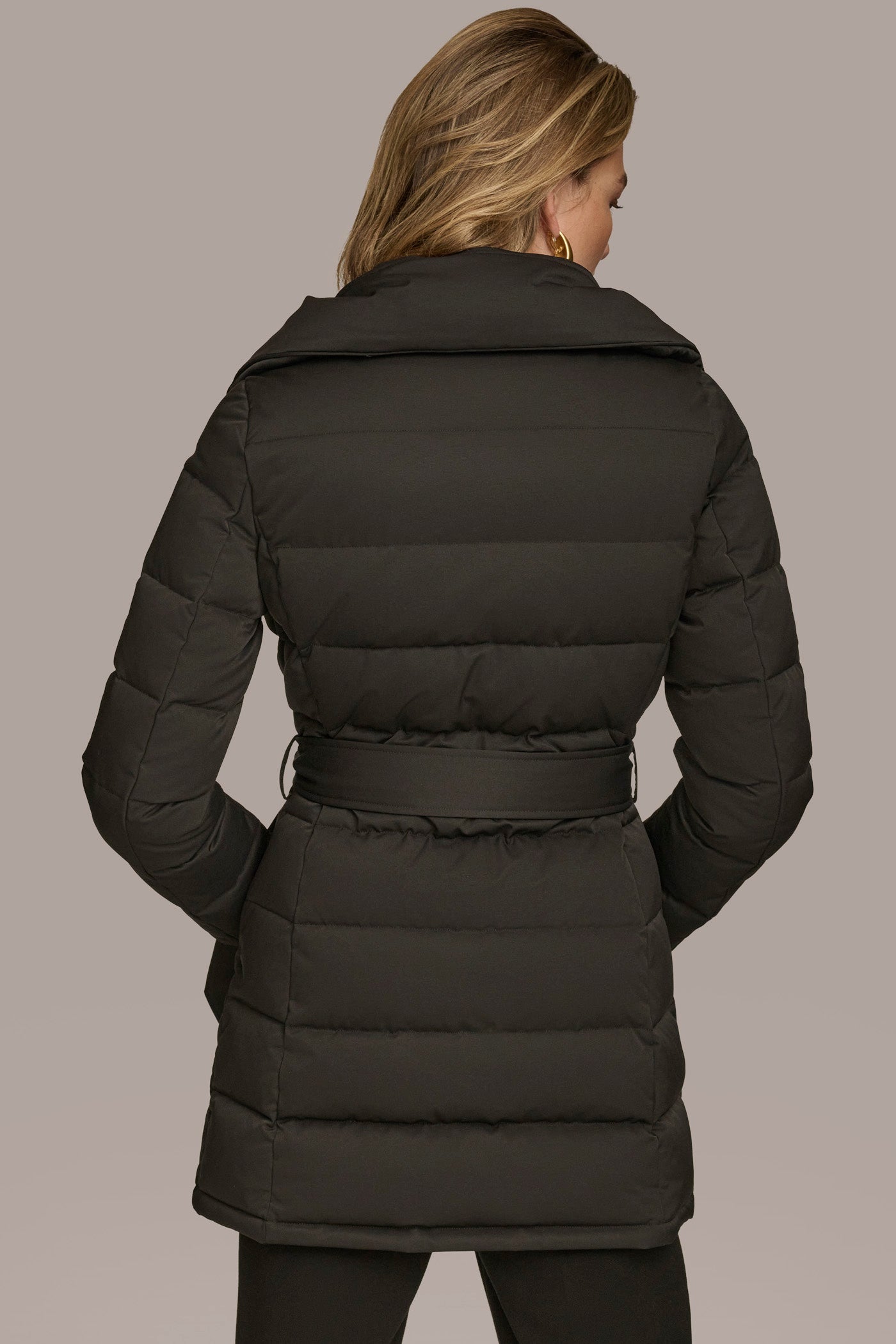 Black MIDI PUFFER Donna Karan