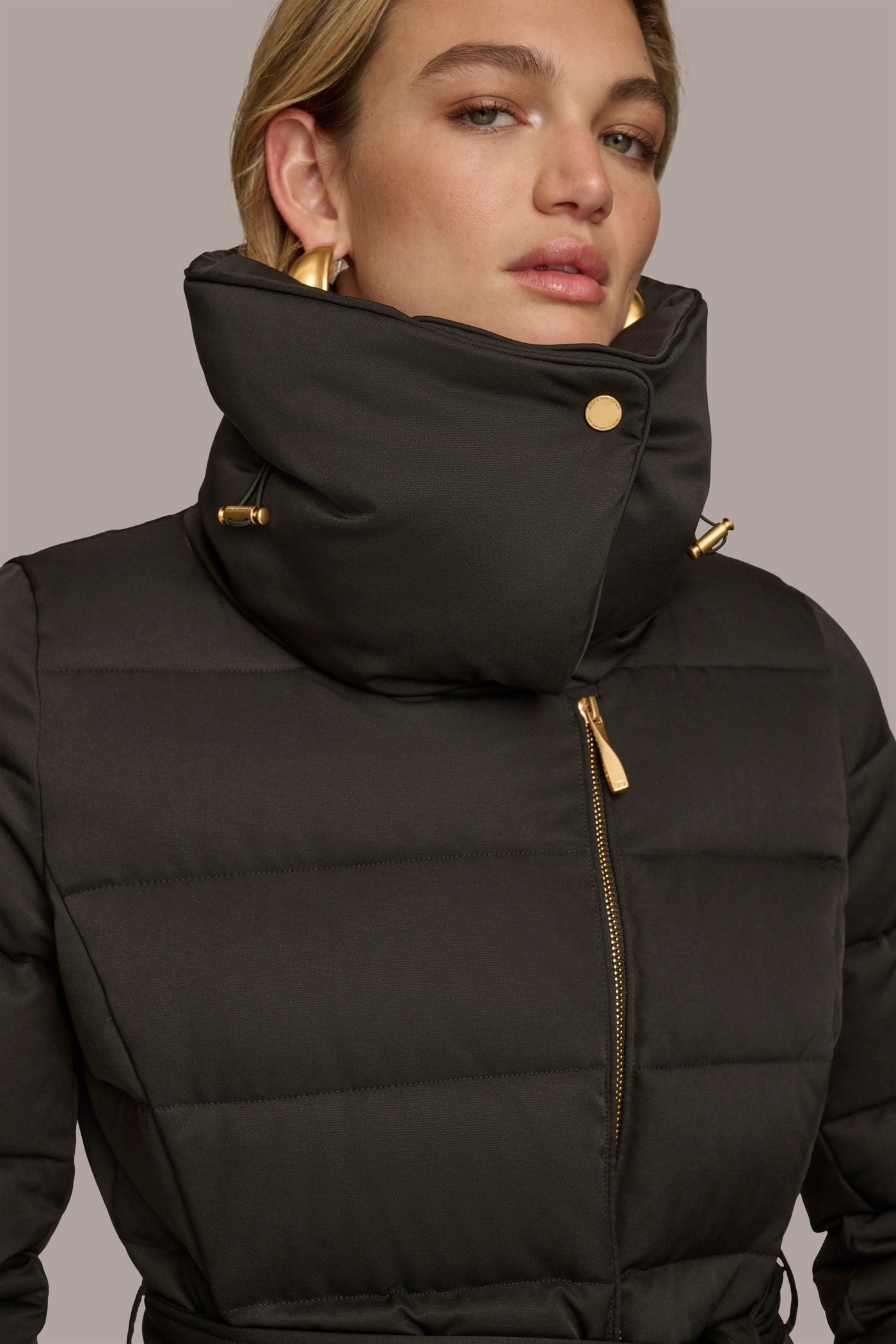 Black MIDI PUFFER Donna Karan