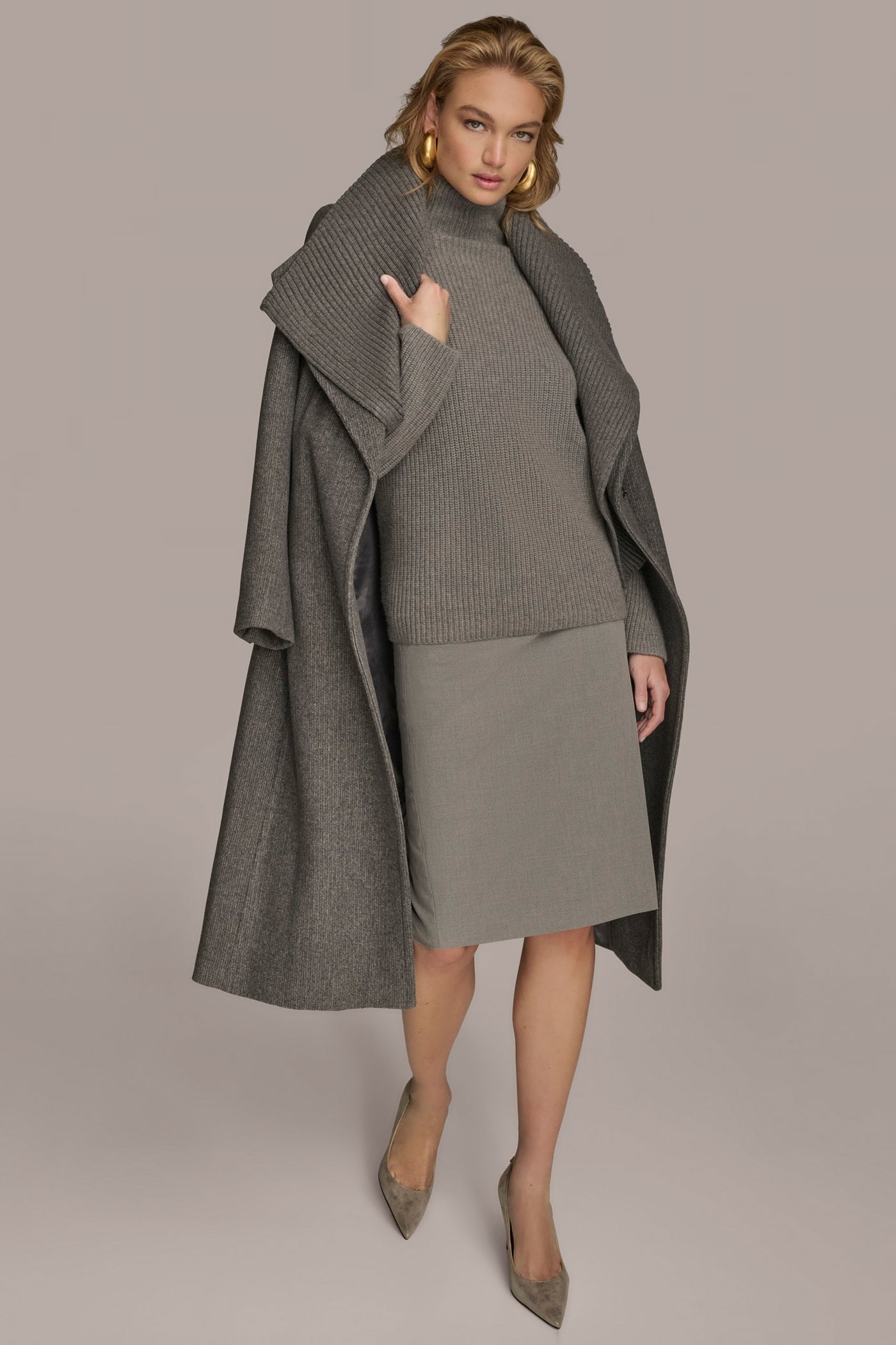 Steel WOOL COAT Donna Karan