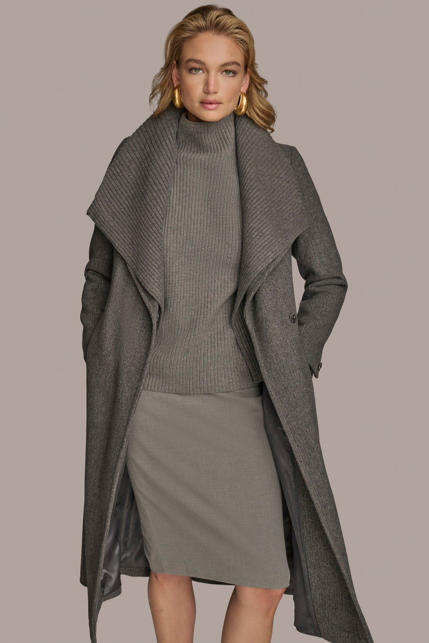 Steel WOOL COAT Donna Karan