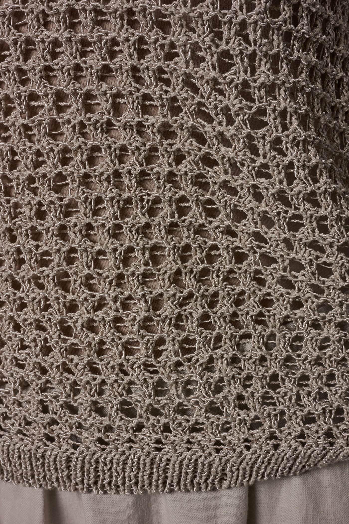 Sandstone SHORT SLEEVE OPEN STITCH SWEATER Donna Karan